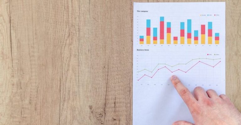 Growth - Person Pointing Paper Line Graph